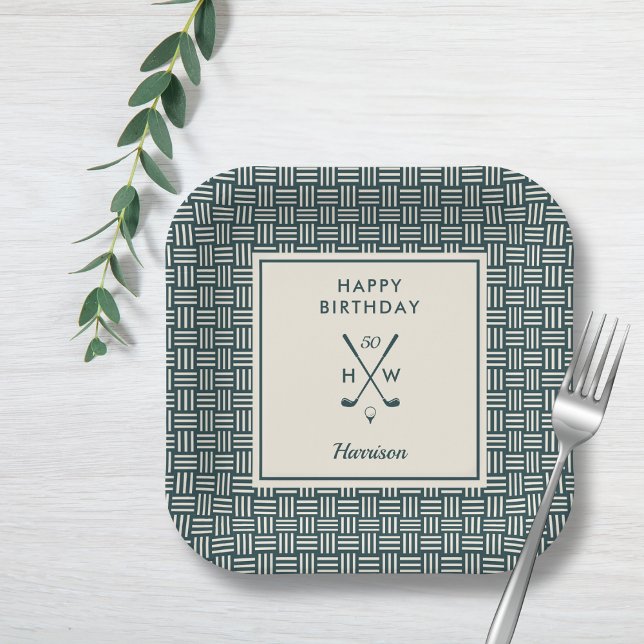 Assiettes En Carton Club de golf moderne Anniversaire Fête N'importe q (Créateur téléchargé)