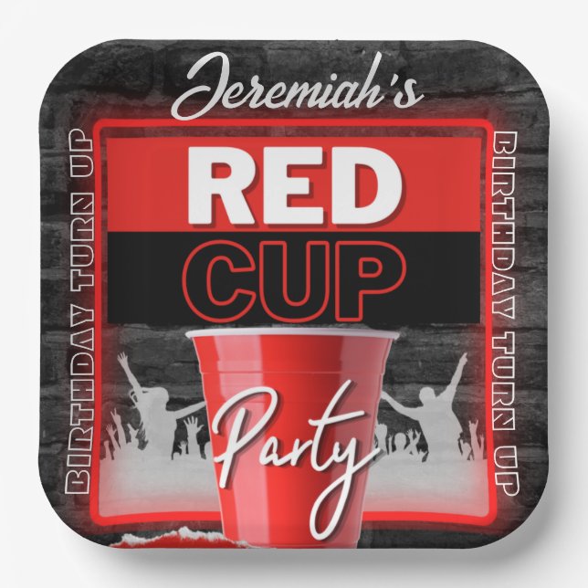 Assiettes En Carton Club de la Coupe Rouge | Grunge Style Flyer Annive (Recto)