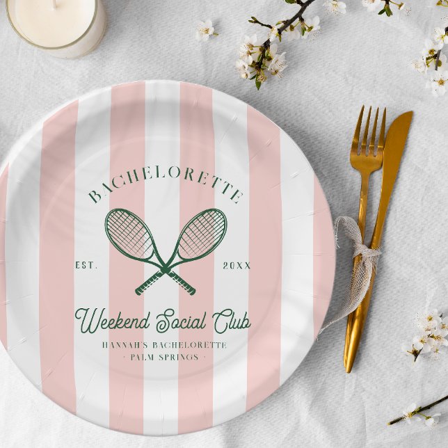 Assiettes En Carton Club de tennis | Bachelorette (Créateur téléchargé)