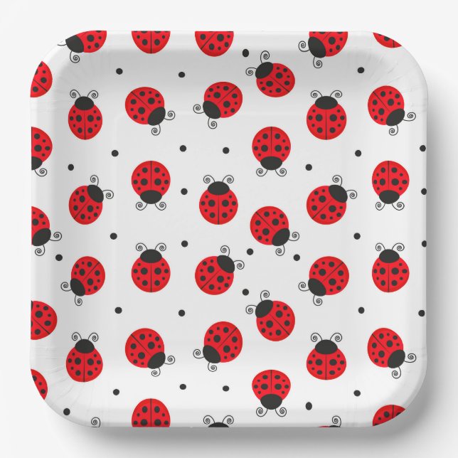 Assiettes En Carton Coccinelle Insecte (Recto)