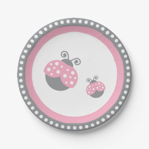 Assiettes En Carton Coccinelle rose