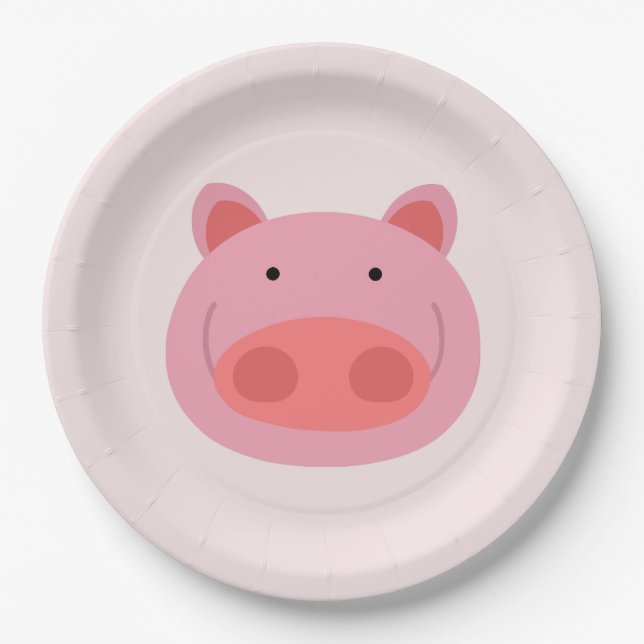 Assiettes En Carton Cochon (Devant)