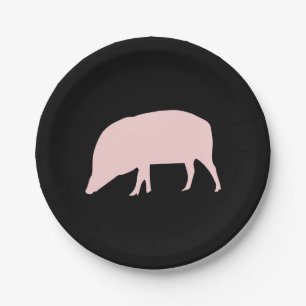 Assiettes En Carton Cochon rose