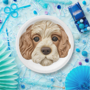 Assiettes En Carton Cockapoo Chien 3D Inspiré