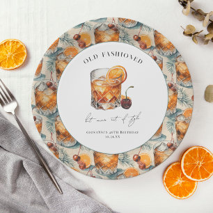 Assiettes En Carton Cocktail "à l'ancienne" Anniversaire