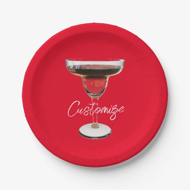 Assiettes En Carton Cocktail Big Red Margarita Boire Thunder_Cove (Devant)