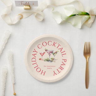 Assiettes En Carton Cocktail de Noël et soirée élégante