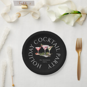Assiettes En Carton Cocktail de Noël et soirée élégante