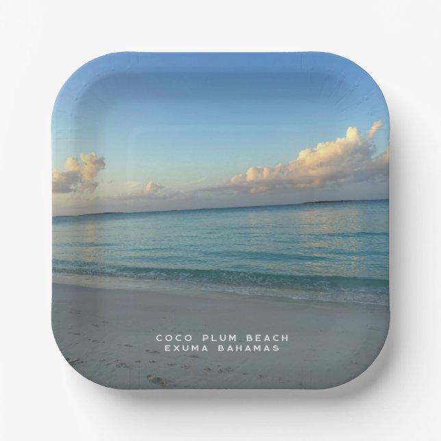 Assiettes En Carton Coco Plum Beach Exuma Bahamas (Recto)