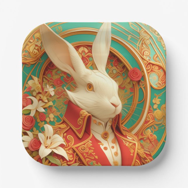 Assiettes En Carton Code de la robe royale du lapin (Recto)