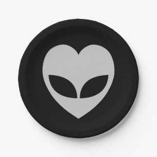Assiettes En Carton Coeur d'amour Alien