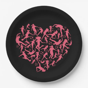 Assiettes En Carton Cœur de football féminin - Joueuses