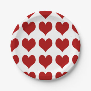 Assiettes En Carton Coeur de la Saint-Valentin