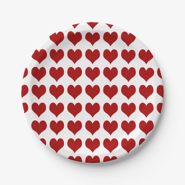 Assiettes En Carton Coeur de la Saint-Valentin (Devant)