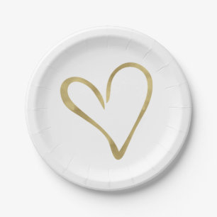 Assiettes En Carton Coeur d'or