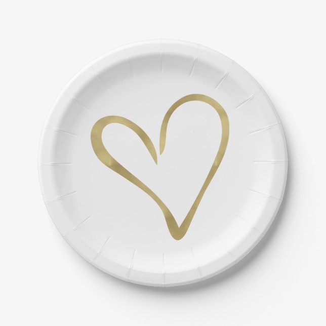 Assiettes En Carton Coeur d'or (Devant)