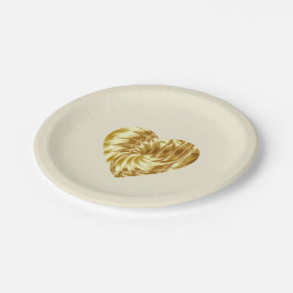 Assiettes En Carton Coeur d'or (forme d'or de l'amour)