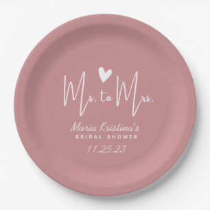 Assiettes En Carton Coeur Mme à Mme Fête des mariées Puce Pink