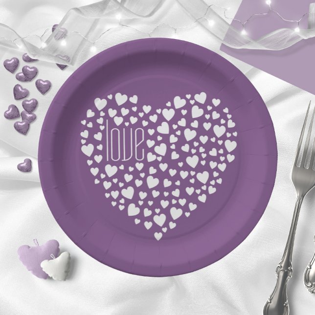 Assiettes En Carton Coeur plein de coeur amour blanc ID733 (Créateur téléchargé)