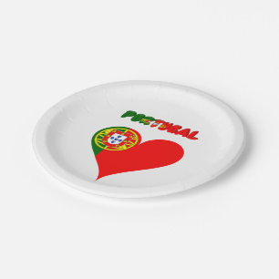 Assiettes En Carton Coeur portugais
