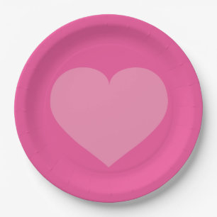Assiettes En Carton Coeur rose