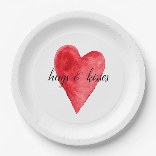Assiettes En Carton Coeur rouge (Devant)