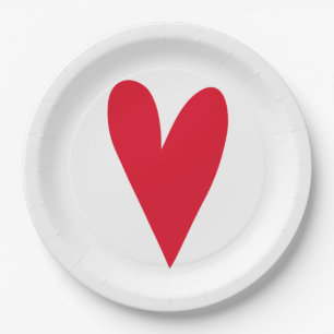 Assiettes En Carton Coeur rouge
