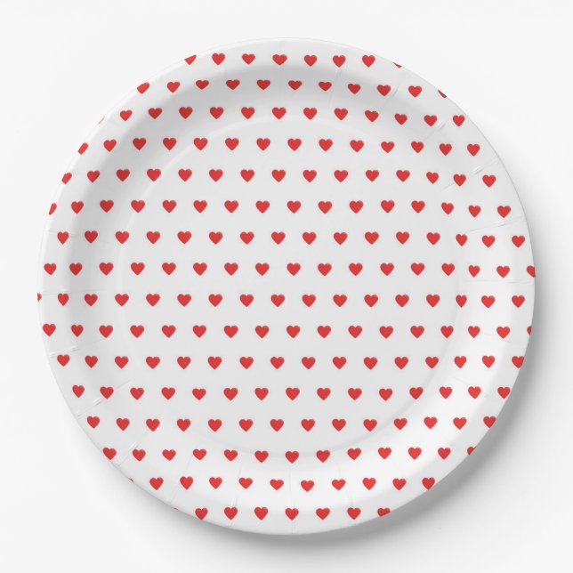 Assiettes En Carton Coeurs (Devant)