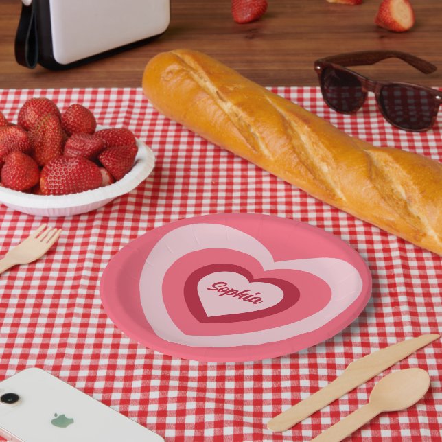 ASSIETTES EN CARTON CŒURS (Pique-nique)