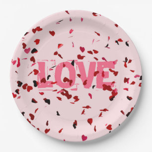 Assiettes En Carton Coeurs D'Amour