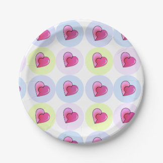Assiettes En Carton Coeurs de bonbons