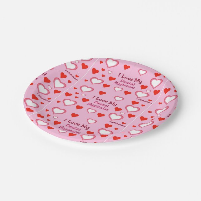 Assiettes En Carton Coeurs d'hygiéniste dentaire (Angle)