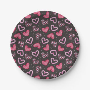 Assiettes En Carton Coeurs et amour