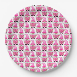 Assiettes En Carton Coeurs Gnomes roses Bois Scandinave Cute
