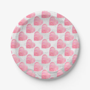 Assiettes En Carton Coeurs roses