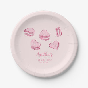 Assiettes En Carton Coeurs roses Douces Saint Valentin fête d'annivers