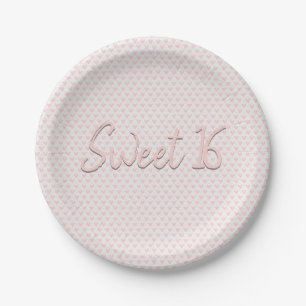 Assiettes En Carton Coeurs roses Doux 16 Partie