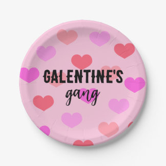 Assiettes En Carton Coeurs roses mignons Galentines Jour Personnalisé