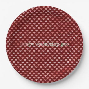 Assiettes En Carton Coeurs rouges roses Ombre
