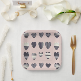 Assiettes En Carton Coeurs sombres