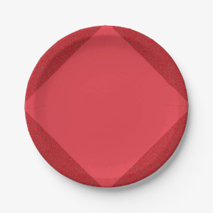 Assiettes En Carton Coins texturés rouges Plaque papier personnalisée
