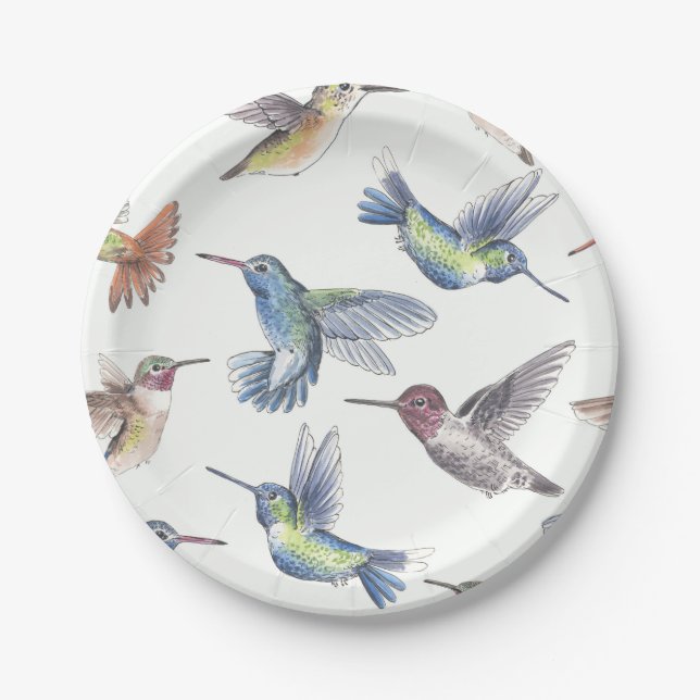 Assiettes En Carton Colibri (Devant)