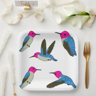 Assiettes En Carton Colibri des abeilles