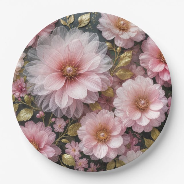 Assiettes En Carton Collection Cosmos rose (Devant)