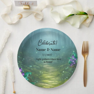 Assiettes En Carton Collection de mariage Élégance Bioluminescente