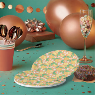 Assiettes En Carton Collection de Motifs de paniers de fruits - Citron