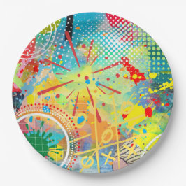 Assiettes En Carton Collection d'explosions de couleur