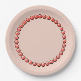 Assiettes En Carton Colliers perlés de bracelet et de corail Plaque pa