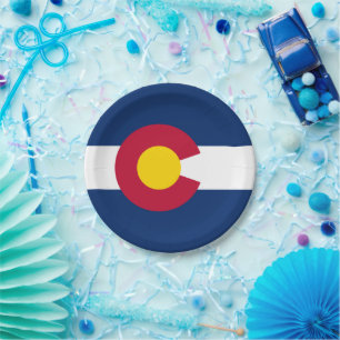 Assiettes En Carton Colorado : Le drapeau américain du centenaire
