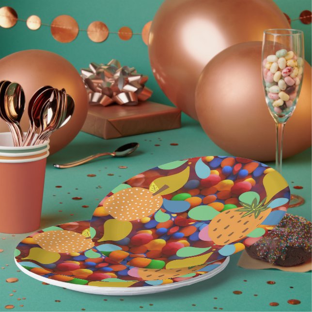 Assiettes En Carton coloré (Multi)